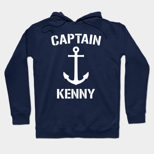 Nautical Captain Kenny Personalized Boat Anchor Hoodie by Rewstudio